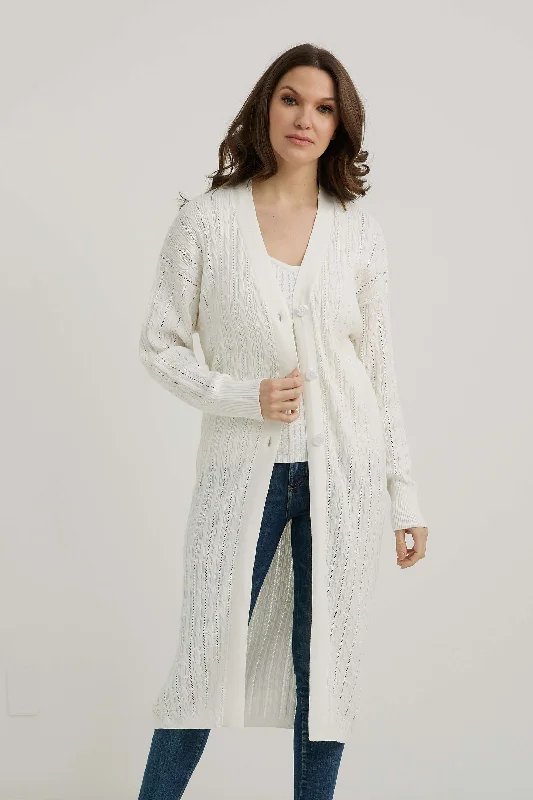 emproved Long Cardigan P2230-WHT White