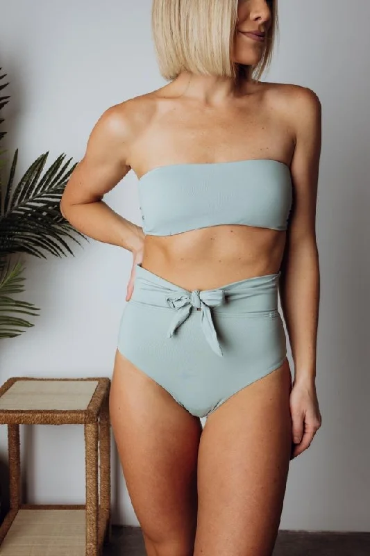 Milos High Waist Bikini Bottom | Sage