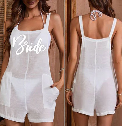 White Glam Bride Romper