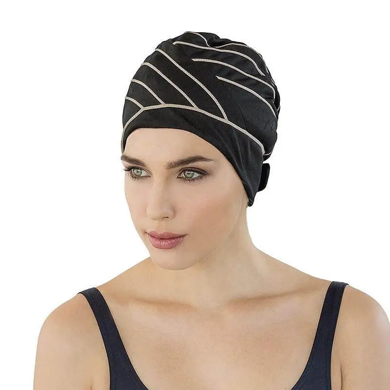 Glamorous Swim Turban Women's Swim Hat With Velcro Fastener