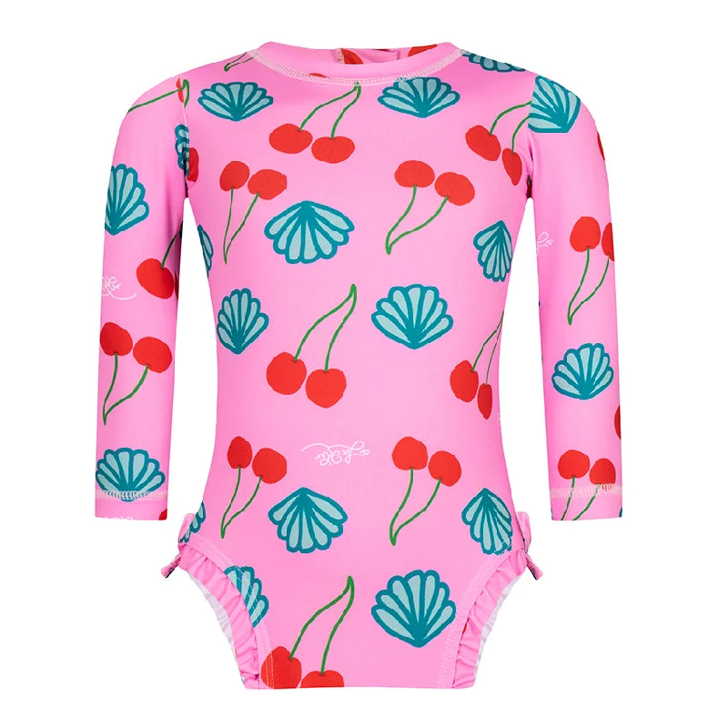 Mon Cheri Baby / Toddler Girls Long Sleeve One Piece Swimsuit