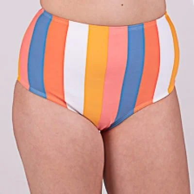 Bettie Page Vintage Style Sherbet High Waisted Bikini Bottoms