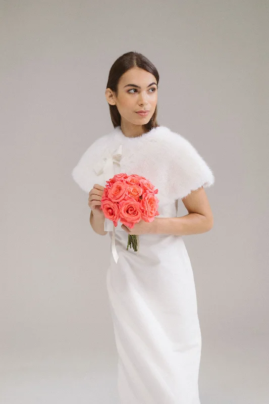 Lucilla: Faux Fur Short Bridal Cape