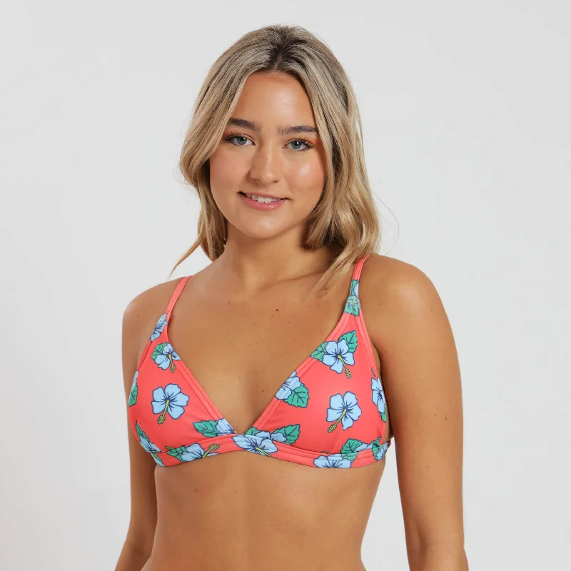 Ladies Bikini Top - Hibiscus | Orange