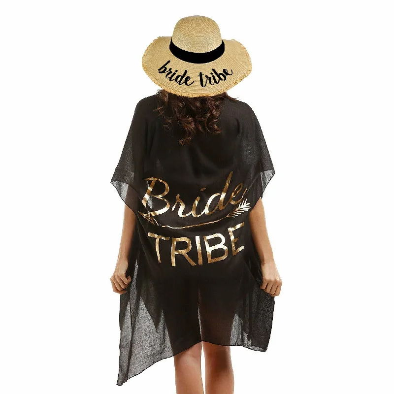 Bride Tribe - (Fringe) - Natural Hat & Black Cover Up