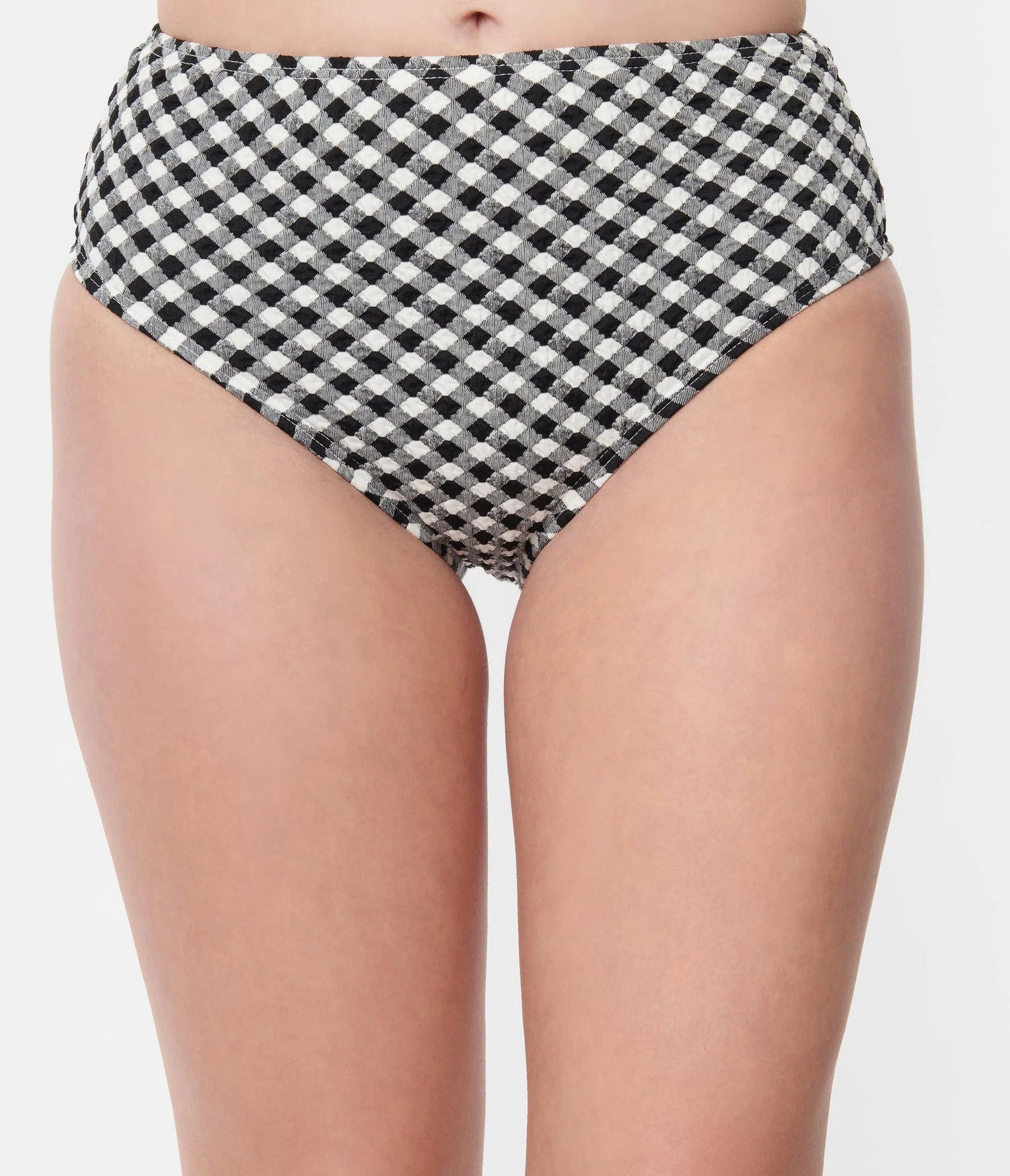 Unique Vintage Black & White Gingham Bikini Bottoms.