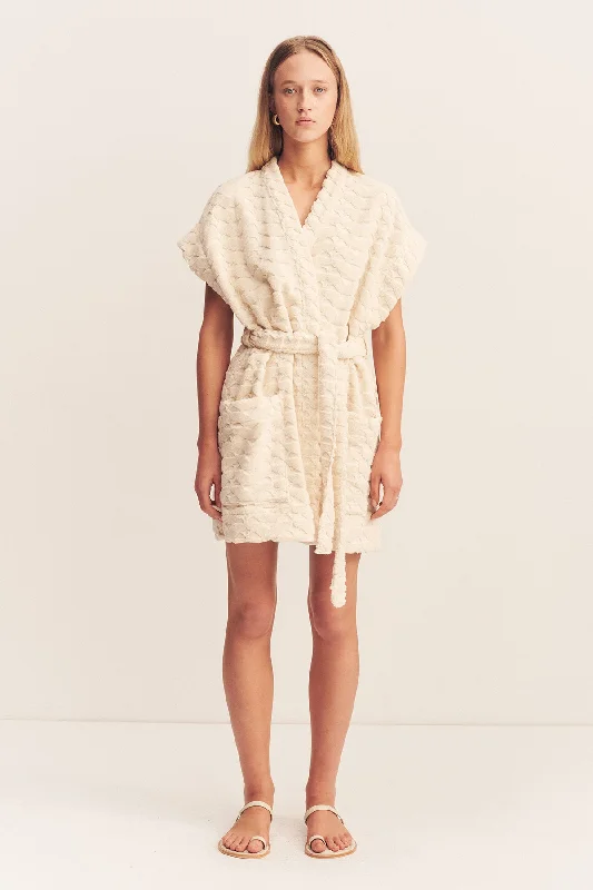 PAULINE SLEEVELESS ROBE - BONE