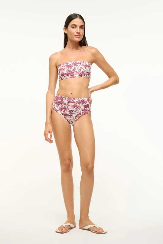 DEVON HIGH RISE BIKINI BOTTOM | BORDEAUX TOILE