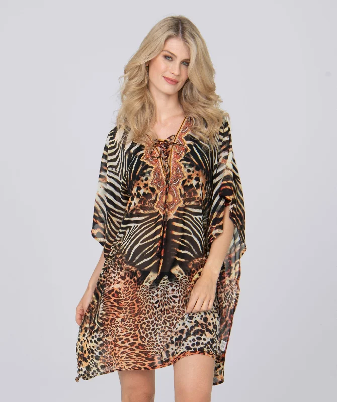 Leopard Print Kaftan Cover-up