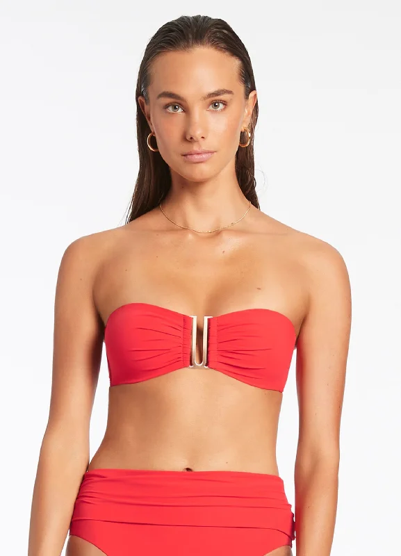 Jetset Bandeau Bikini Top - Cherry