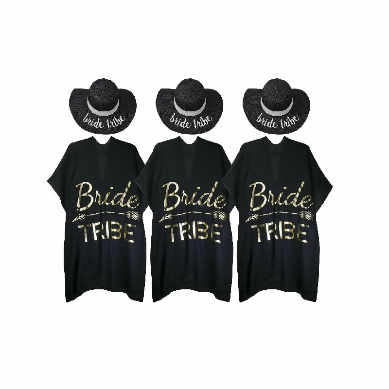 3 Pack - Bride Tribe (Black Hat/Black Cover Up)