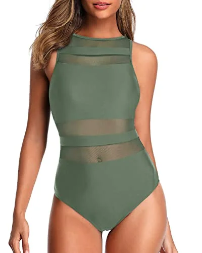 Open Back Swimwear for Women Stylish High Neck One Piece Swimsuits