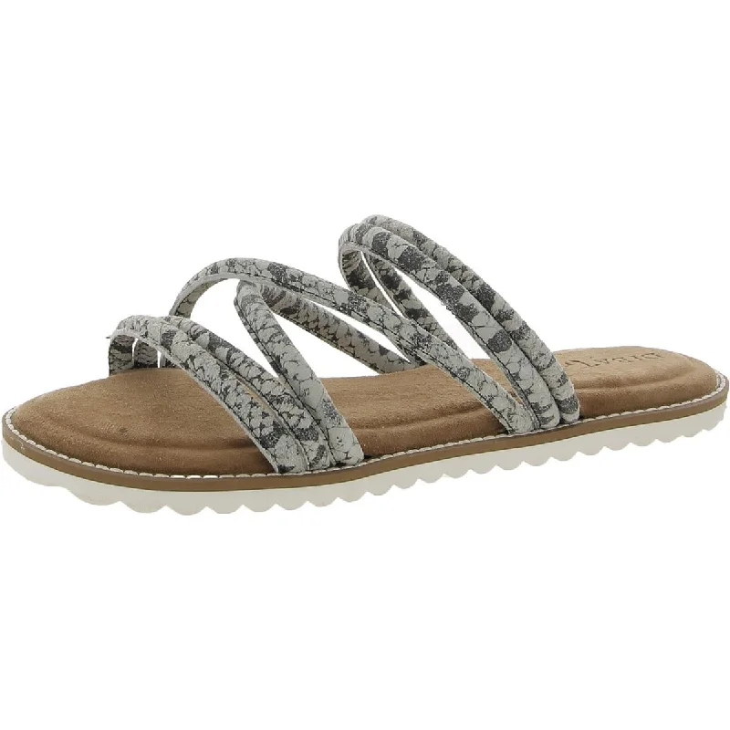 Cedar Cove Womens Leather Strappy Slide Sandals