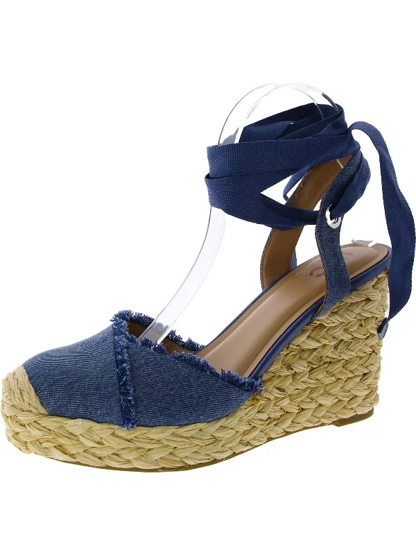 Moniquee Womens Wedges Closed Toe Ankle Strap