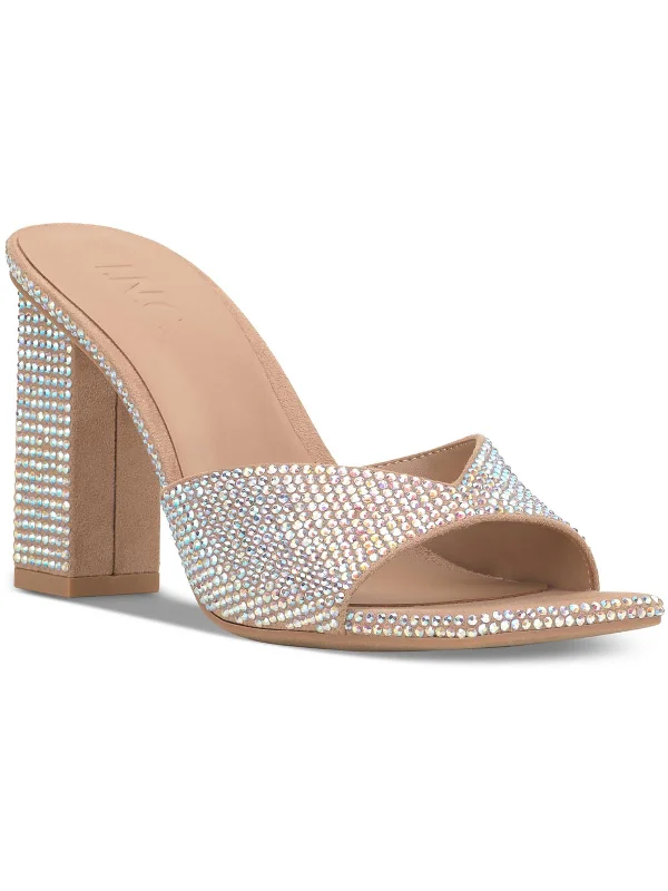 Belle Womens Sequined Slip-On Heels