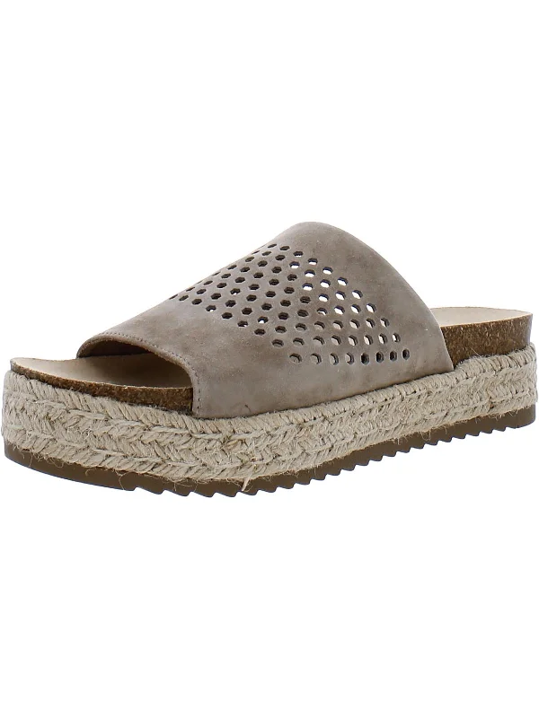 Beverly  Womens Leather Espadrille Platform Sandals