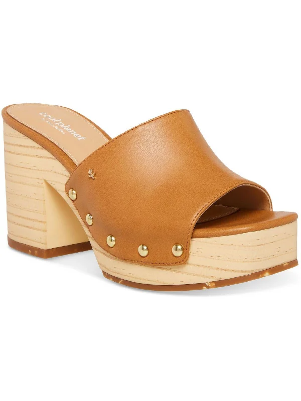 Restore Womens Open Back Wedge Platform Sandals