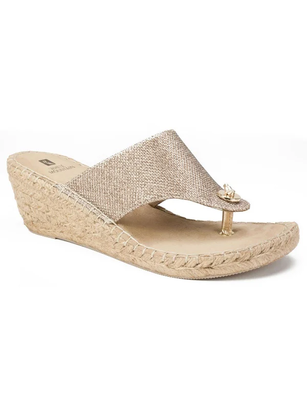 Beachball  Womens Slip On Thong Wedge Sandals