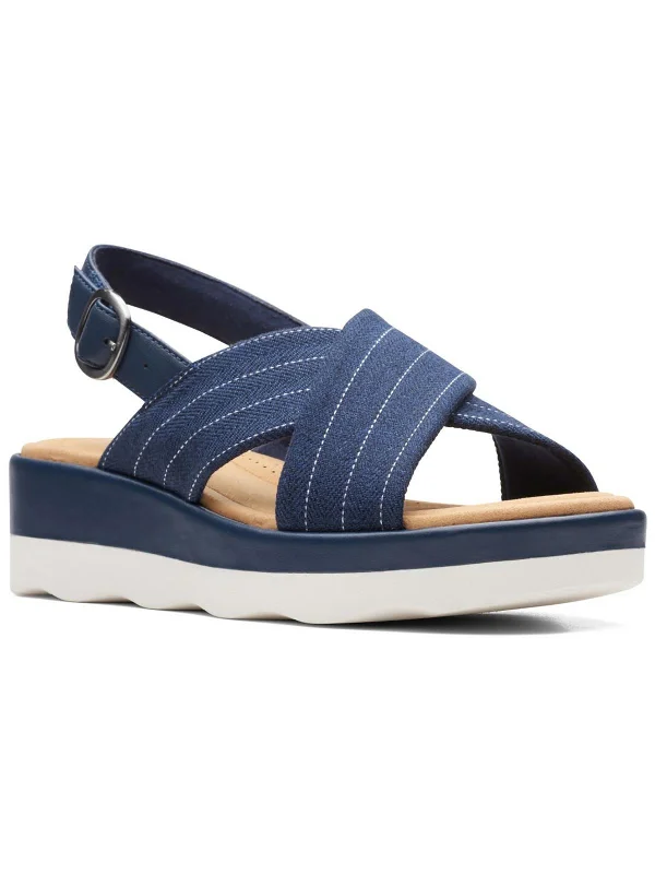 Clara Cove Womens Slip On Open Toe Wedge Sandals