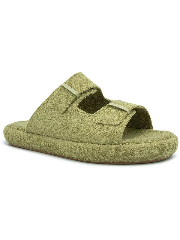 Frankie 2 Womens Terry Cloth Flat Slide Sandals