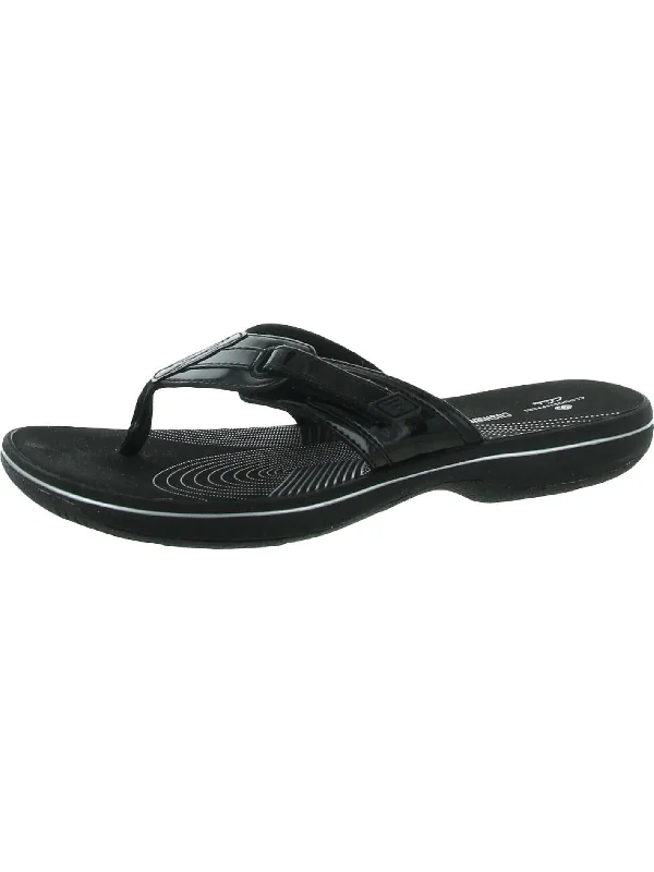 Womens Patent Thong Flip-Flops