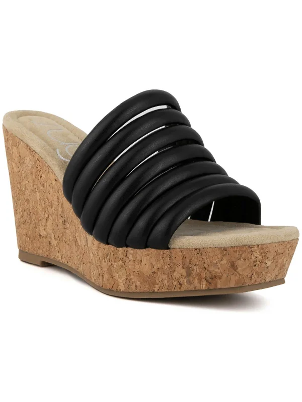 Hero Womens Cork Slip On Wedge Sandals